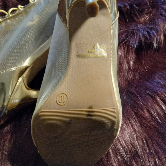 Gold Sheer Ankle Boots - Picture 6 of 6
